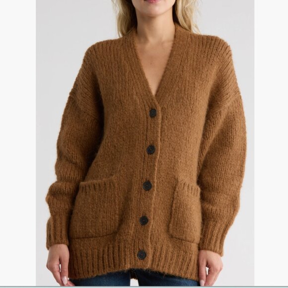 Frame Boucle Longline Cardigan Sweater - Picture 1 of 7